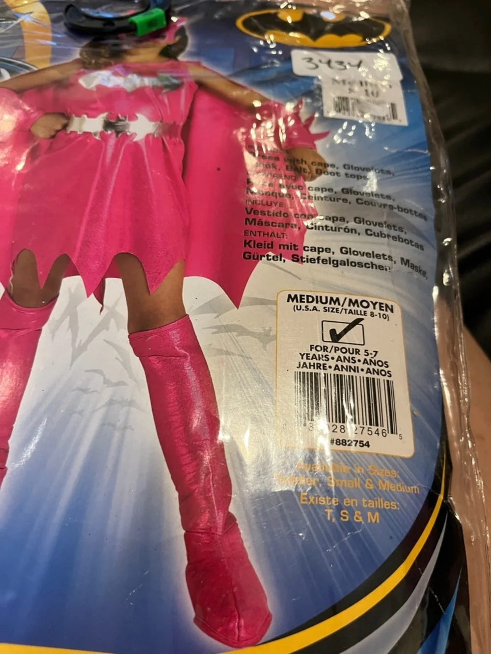 Batgirl pink child girl Halloween costume medium 8 - 10 rubie’s new